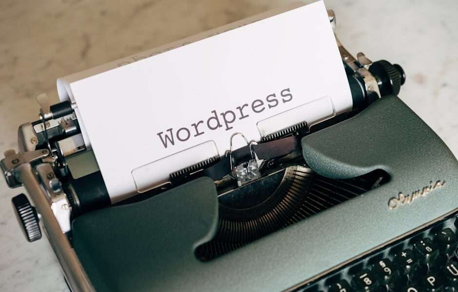 Klasyczna maszyna do pisania z napisem WordPress.